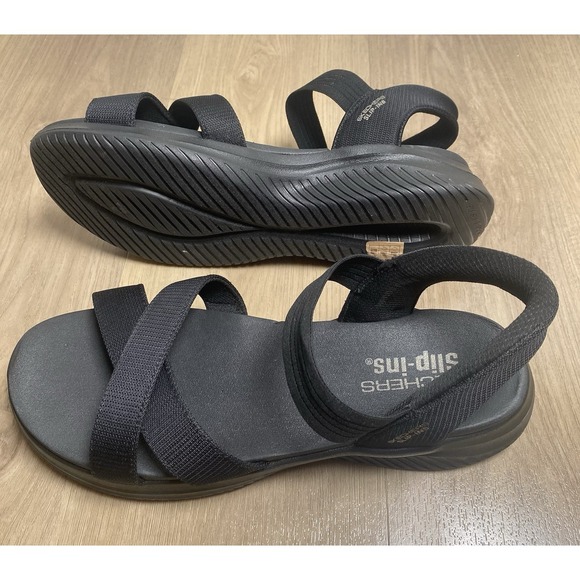 Skechers Slip-ins Ultra Flex 3.0 Never Better Sandal Black Women's‎ Size 11 - Picture 3 of 8
